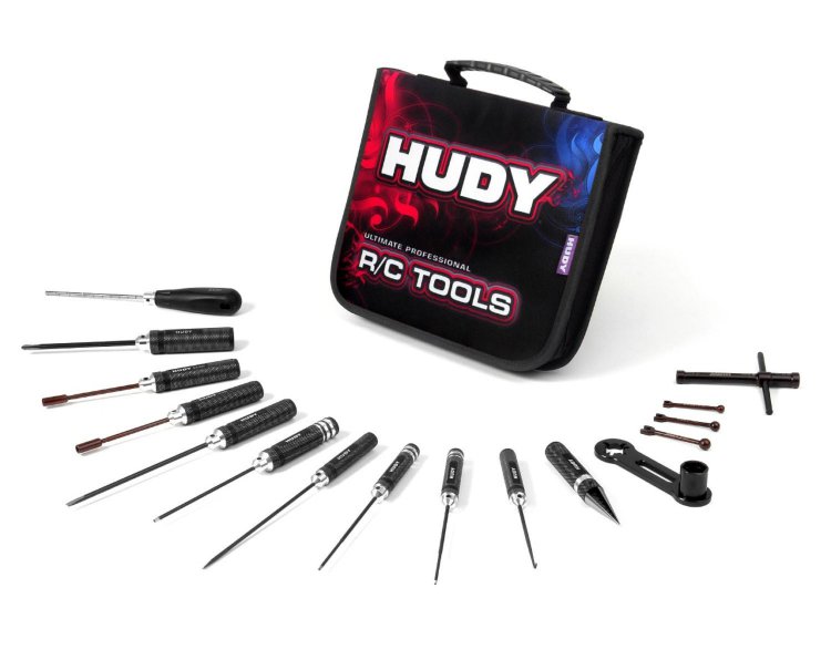 Hudy Set Of Tools + Carrying Bag - For 1/8 Off-road Cars