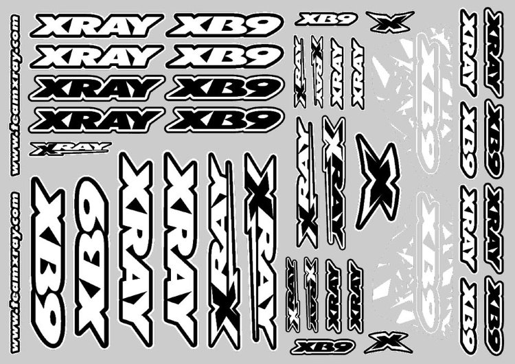 Xray XB9 Sticker For Body - White