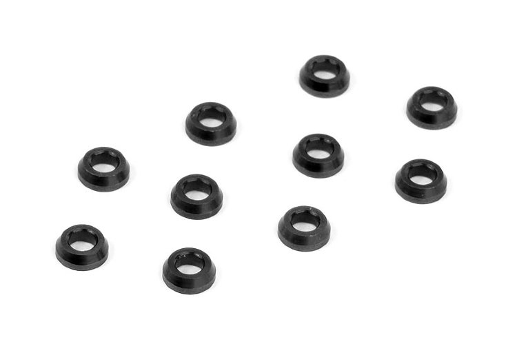Xray Alu Conical Shim 3X6X2.0mm - Black (10)
